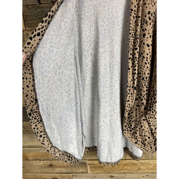 Cream n Sugar Women's XL Leopard Print Open Front Sweater Cardigan - Picture 5 of 10